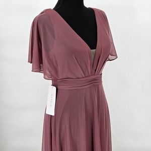 Azazie NEW *read Women A6 Tiara Dress Maxi Gown Amethyst Bridesmaid A Line Flowy